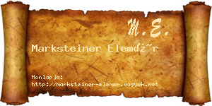 Marksteiner Elemér névjegykártya